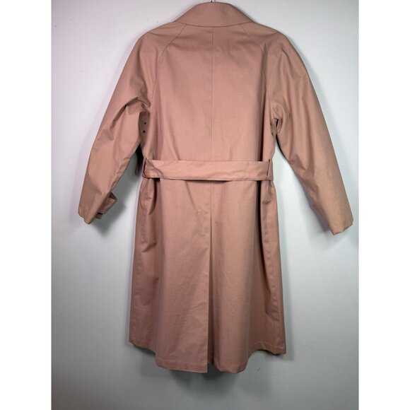 VTG PIOGGIA Count Romi 70s Italian Pink Peach Belt Trench Coat Women 10 - Picture 9 of 14